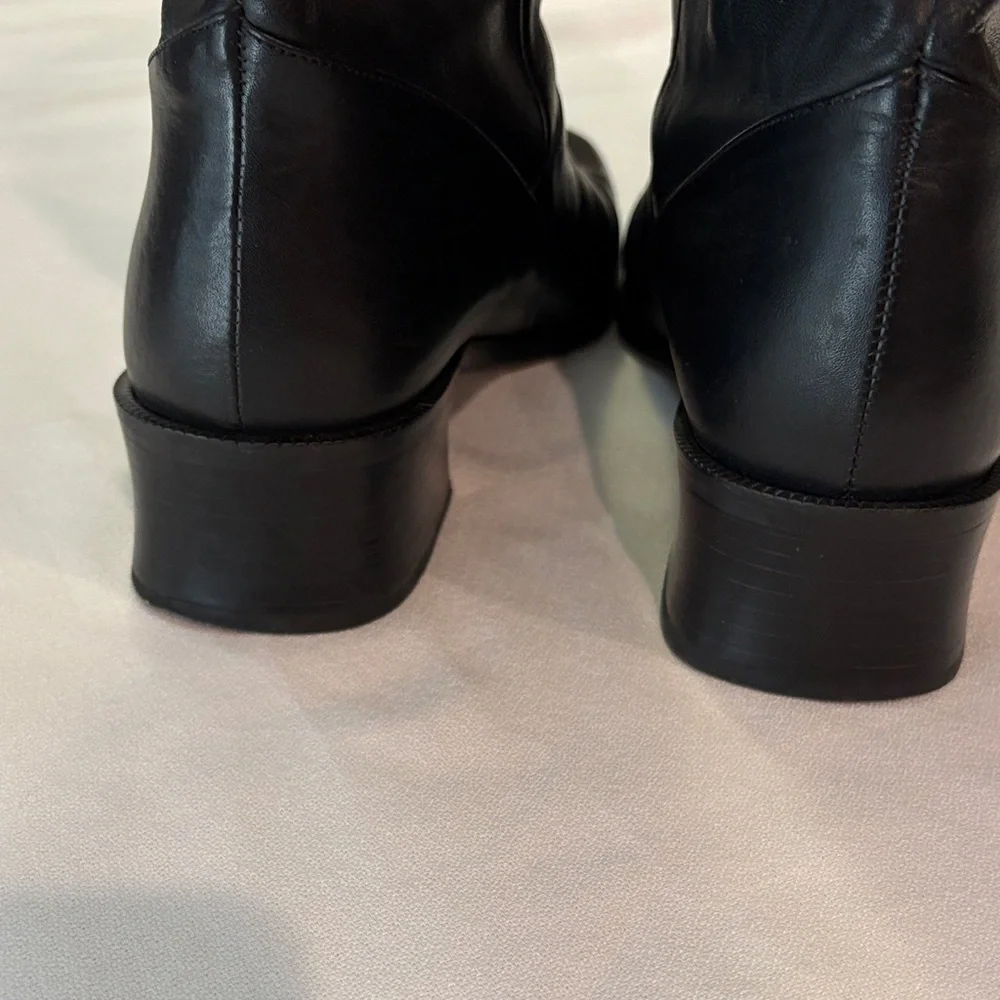 Elegant Black Leather Over the Knee Boots size 10 Nice Boots!